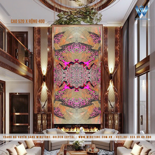 TranhTranh Đá Xuyên Golden Crytal  | Ghép 4 Tấm Thông Tầng