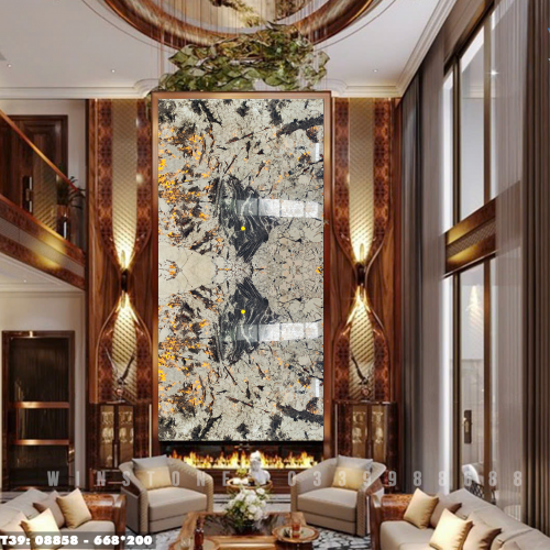 Tranh Đá Xuyên Sáng Swiss Alps | Ghép 2 Tấm Thông Tầng