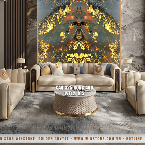 Tranh Đá Xuyên Sáng Alpinus Đèn Vàng | Ghép 2 Tấm Đối Xứng