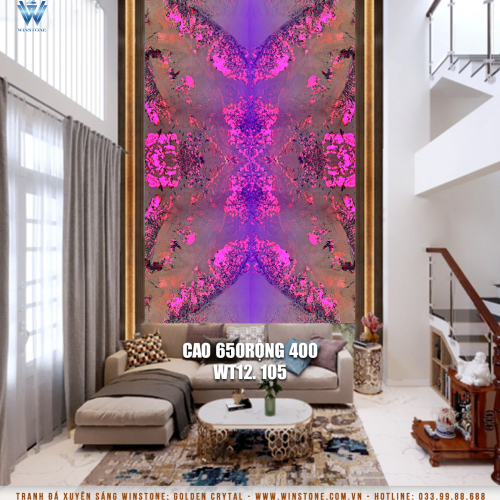 Tranh Đá Xuyên Sáng Alpinus Màu Tím | Ghép 4 Tấm Thông tầng