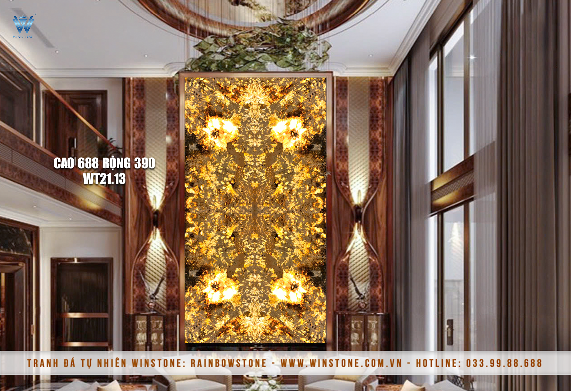 Tranh Đá Xuyên Sáng WT21 - 4 Bức Thông Tầng